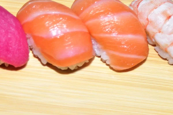 Nigiri Sushi Definido Fundo Branco — Fotografia de Stock