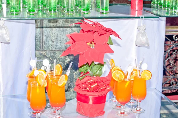 Orange Cocktail Trä Top Visa — Stockfoto