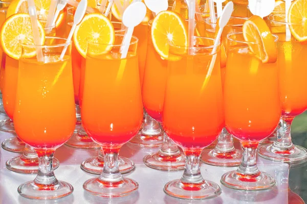Cóctel Naranja Sobre Madera Vista Superior — Foto de Stock