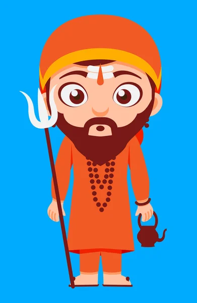 Indian Religion Hindu Swami Priest — Stock Vector