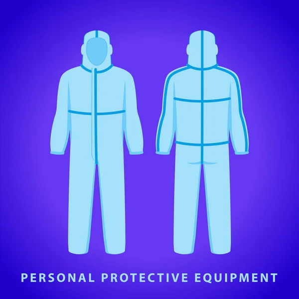 COVID-19, tıbbi personel ve çalışanlar için kişisel koruma giysisi, koruma, güvenlik ve enfeksiyon kontrol elbisesi.