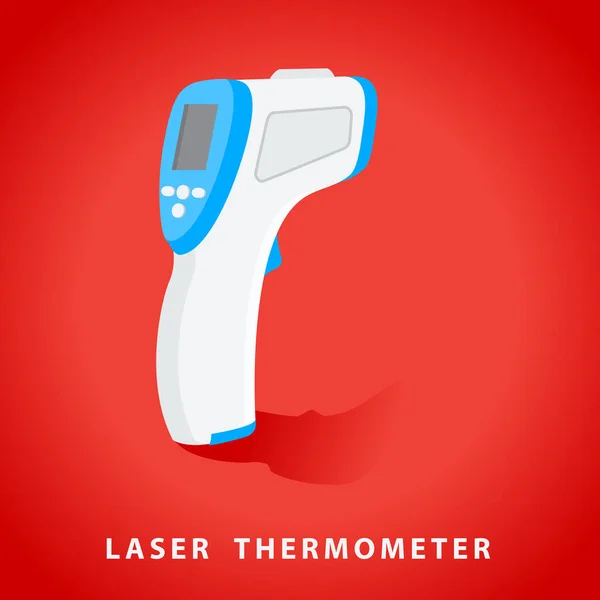 Temperaturthermometer Pistole Überprüfen Sie Die Stirntemperatur Lasersensor Zur Fiebermessung Covid — Stockvektor