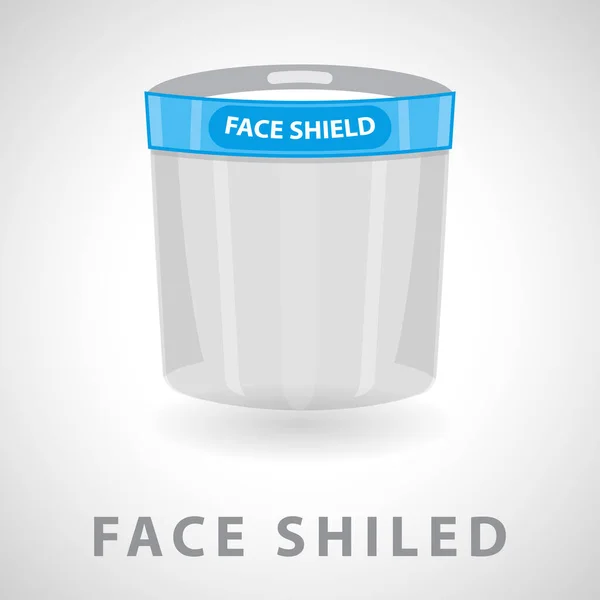 Plastik yüz kalkanı, Vektör çizimi. Bulaşıcı kontrol, Yüz Koruma
