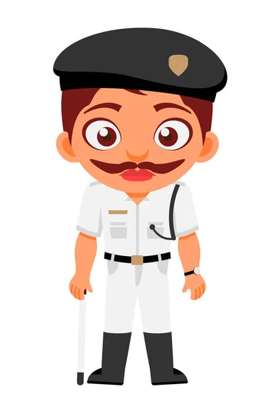 Indian Man Traffic Police Constable Indian Police Service — Stock Vector