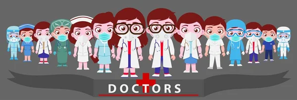 Doktorlar, Ekip, COVID-19 Savaşçılar ve Hastane Tam Personel