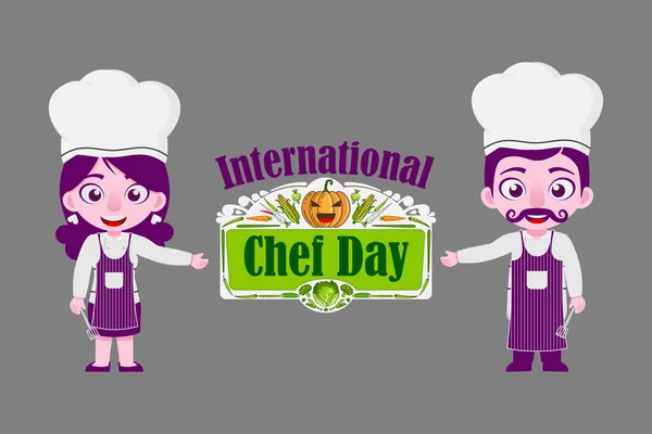 Uluslararası Aşçılar Günü, Uluslararası Gündüz Aşçılığı, Basit karikatür çizimleri, selamlama, pankart