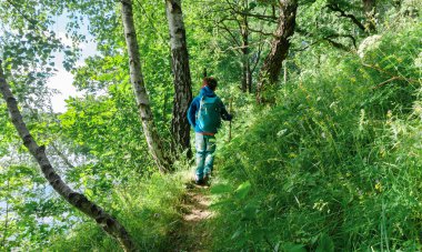 Ormanda çocuklar için spor oryantasyonu. 