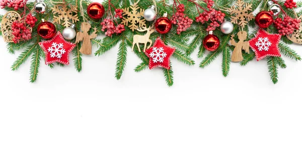 Vánoční Horizontální Banner Pro Design Šablony Nebo Maketa Kopírovacím Prostorem — Stock fotografie