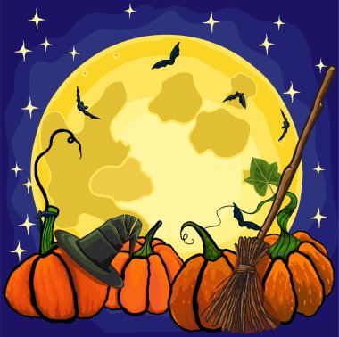 Cadılar Bayramı vektör illüstrasyonu, tam