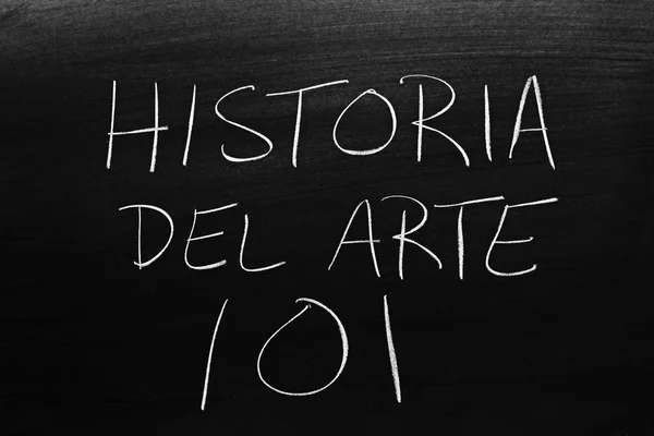 Las Palabras Historia Del Arte 101 Una Pizarra Tiza Traducción —  Fotos de Stock