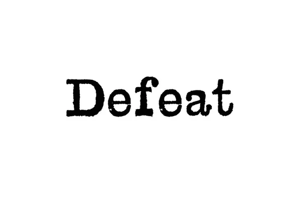 Word Defeat Typewriter White Background — Stock Photo, Image