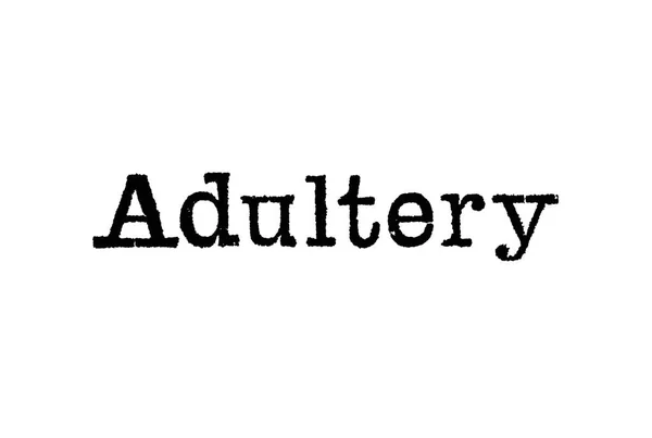 Palabra Adulterio Una Máquina Escribir Sobre Fondo Blanco — Foto de Stock