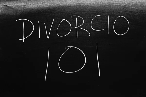 Woorden Divorcio 101 Een Bord Met Krijt Vertaling Echtscheiding 101 — Stockfoto