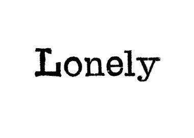 Beyaz zemin üzerinde bir daktilo kelime Lonely