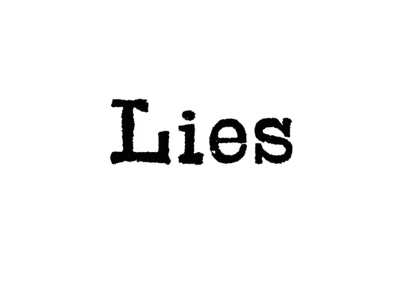 Word Lies Typewriter White Background — Stock Photo, Image