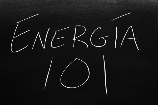 Parole Energa 101 Una Lavagna Gesso Traduzione Energia 101 — Foto Stock