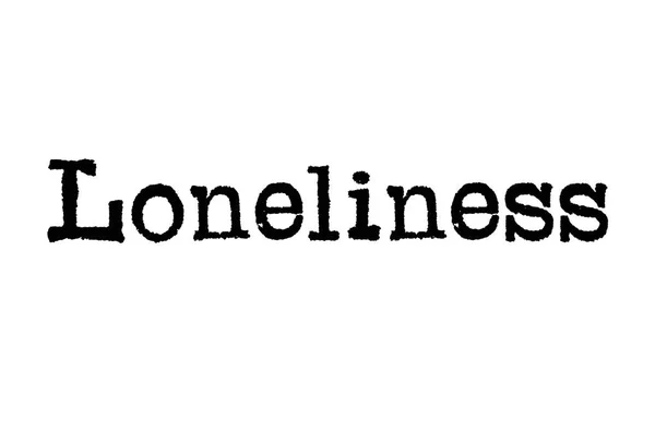 Ordet Ensamhet Från Skrivmaskin Vit Bakgrund — Stockfoto