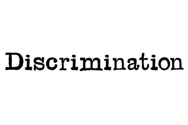 Słowo Dyskryminacji Maszyny Pisania Białym Tle — Zdjęcie stockowe
