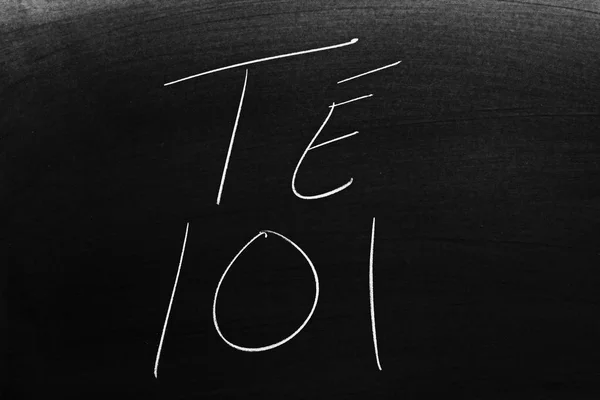 Parole 101 Una Lavagna Gesso Traduzione Tea 101 — Foto Stock