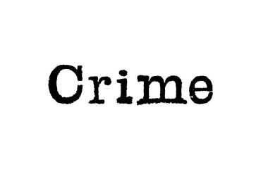 Beyaz zemin üzerinde bir daktilo kelime suç