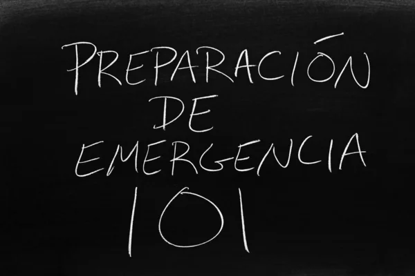 Slova Přípravacin Emergencia 101 Tabuli Křídě Překlad Nouzový Přípravek 101 — Stock fotografie