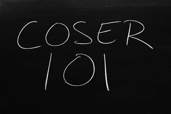 Slova Coser 101 Tabuli Křídě Překlady Šicí 101 — Stock fotografie