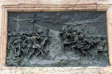 Moldovalılar ve Osmanlılar arasındaki ortaçağ savaşının Bas Relief 'i