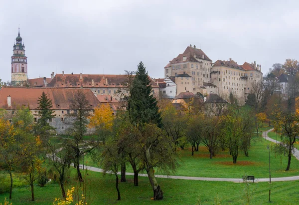 Cesky Krumlov Slott Sett Från Baksidan — Stockfoto