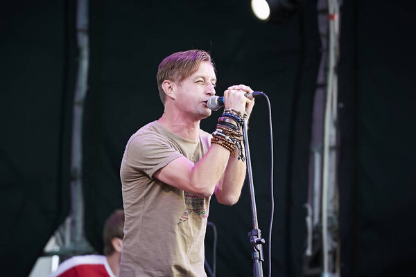 Serhiy Zhadan and Sobaky v Kosmosi at solo concert at Zaxidfest festival