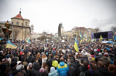 Lviv Ukrayna Kasım Euromaydan protesto