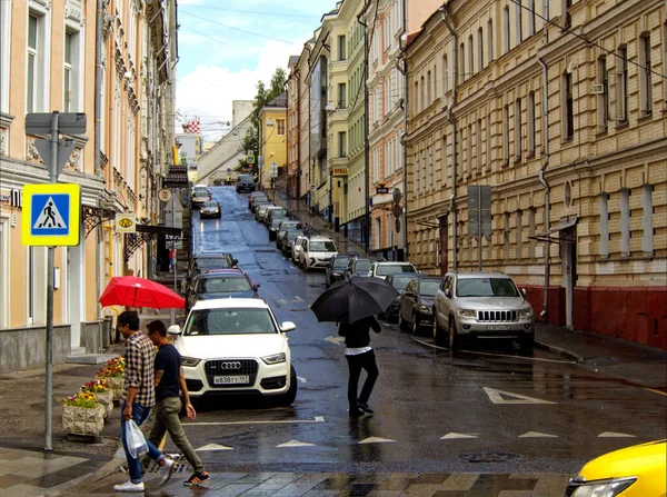 Москва Росія Липня 2018 Пішоходи Пішохідному Перехресті Рай — стокове фото