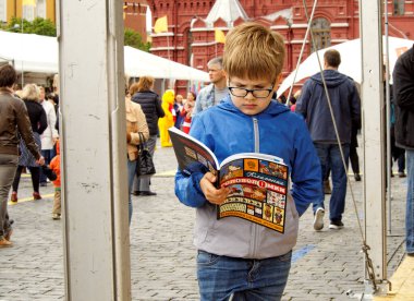 Moskova, Rusya - 4 Haziran 2017: Kitap Festivali 