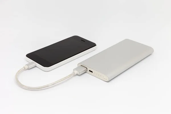 Smartphone Charging External Battery — Stock Photo, Image