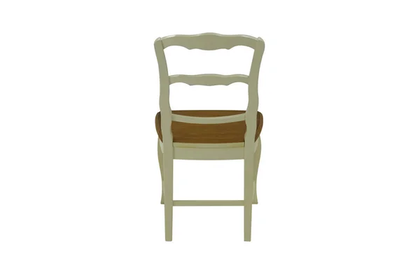 Silla Madera Con Respaldo Beige Con Asiento Oscuro Sobre Fondo — Foto de Stock