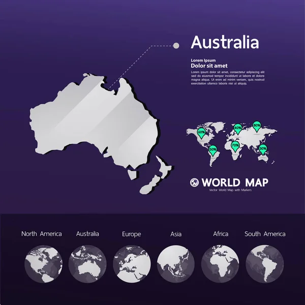 Slavnostní Svět Mapa Grafický Prvek Vektorové Ilustrace — Stockový vektor