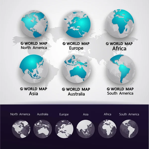 グランド世界地図グラフィック要素ベクトル図 — ストックベクタ