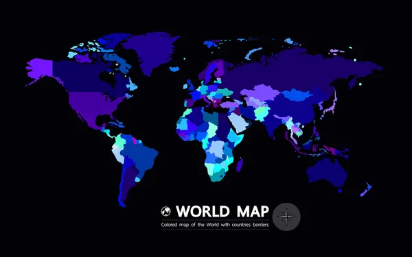 Grand Dünya Harita Grafik Öğesi Vektör Çizim — Stok Vektör