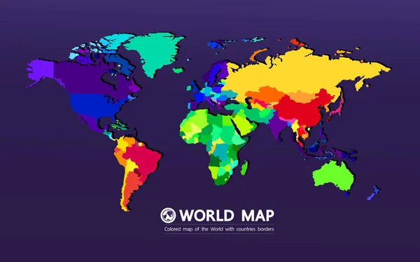 Grande Carte Monde Illustration Vectorielle Élément Graphique — Image vectorielle