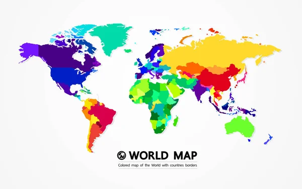 Grande Mappa Del Mondo Elemento Grafico Vettoriale Illustrazione — Vettoriale Stock