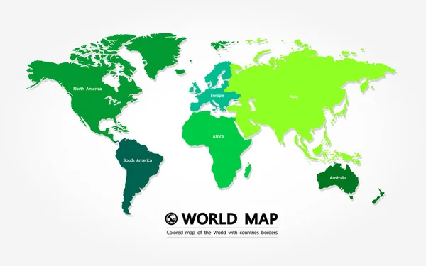 Grand Wereld Kaart Grafisch Element Vectorillustratie — Stockvector