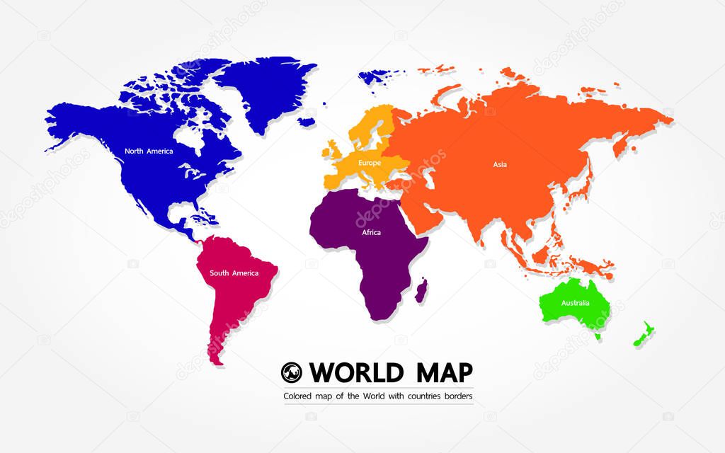 Grand world map graphic element vector illustration.