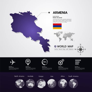 Ermenistan harita vektör çizim.