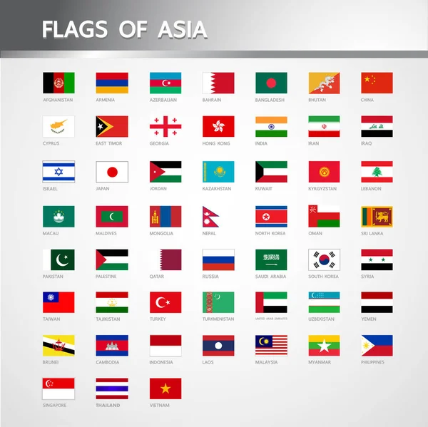 Bandeiras Vetor Ásia — Vetor de Stock