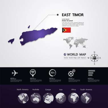 Doğu timor harita vektör çizim.