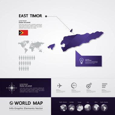 Doğu timor harita vektör çizim.