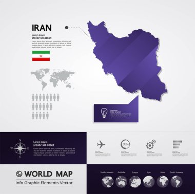 Iran harita vektör çizim.