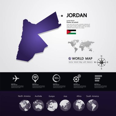 Jordan harita vektör çizim.