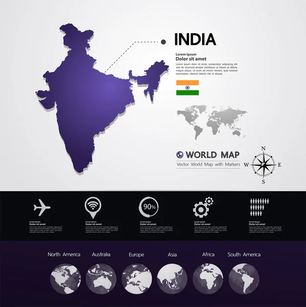 印度地图向量例证 — 图库矢量图片