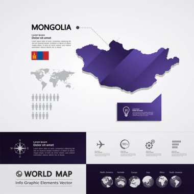 Moğolistan Haritası vektör çizim.
