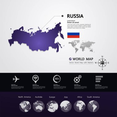 Rusya harita vektör çizim.